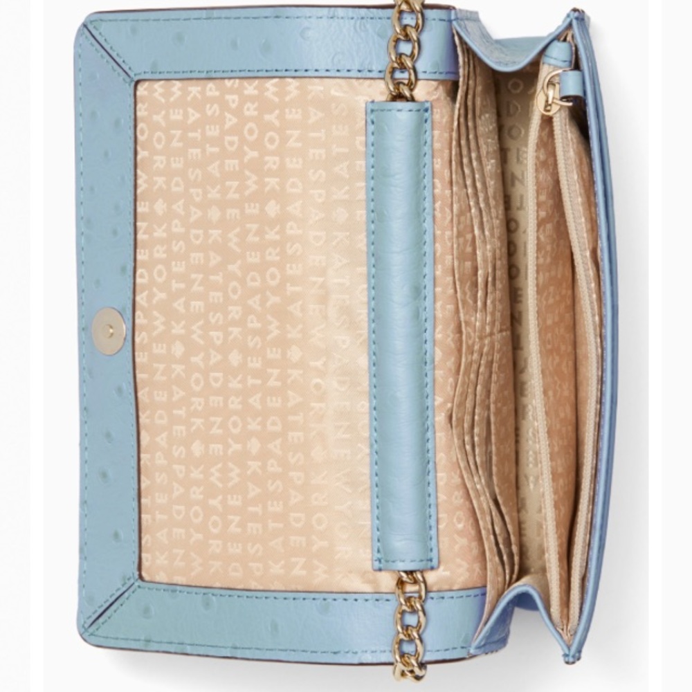 Kate Spade ♠️ NWT Blue Ostrich Crossbody Bag - Picture 5 of 7